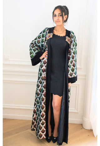 Clara Noir Maxi Kimono