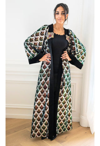 Clara Noir Maxi Kimono