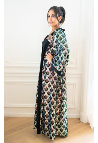 Clara Noir Maxi Kimono