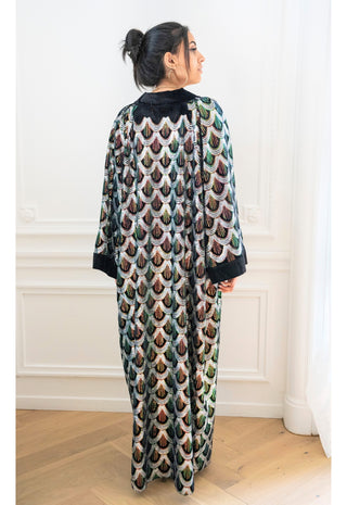 Clara Noir Maxi Kimono