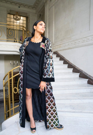 Clara Noir Maxi Kimono