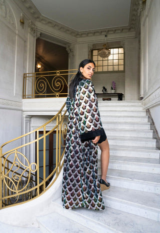 Clara Noir Maxi Kimono