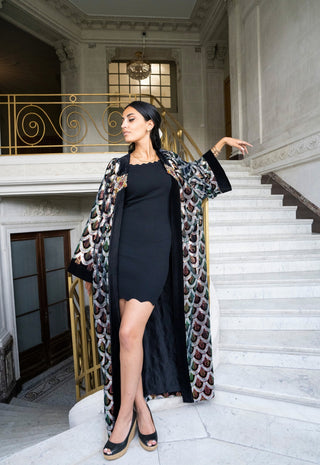 Clara Noir Maxi Kimono