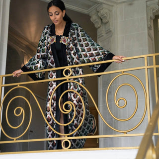 Clara Noir Maxi Kimono