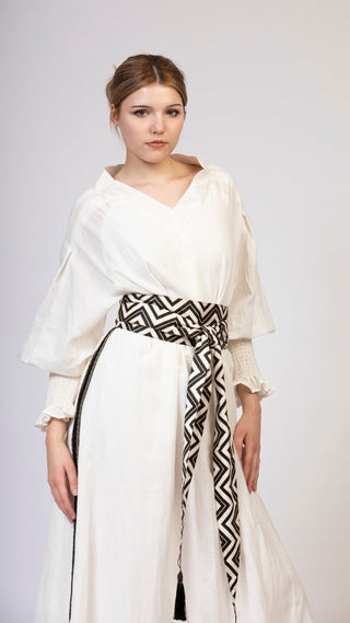 women wearing a modern designer abaya kimono with luxury elements from #Mary and Mary#