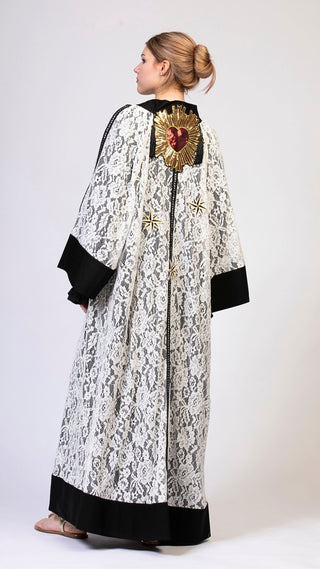 women wearing a modern designer abaya kimono with luxury elements from #Mary and Mary#