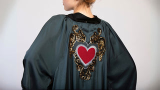 women wearing a modern designer abaya kimono with luxury elements from #Mary and Mary#