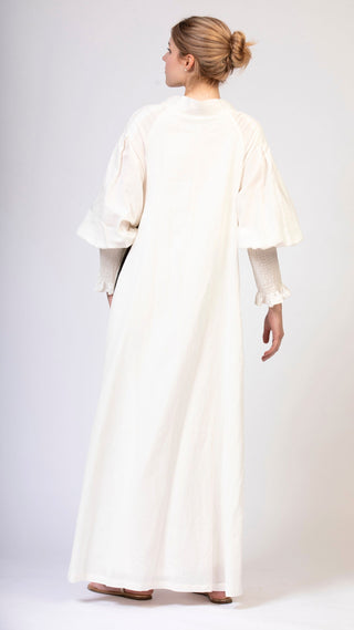 women wearing a modern designer abaya kimono with luxury elements from #Mary and Mary#