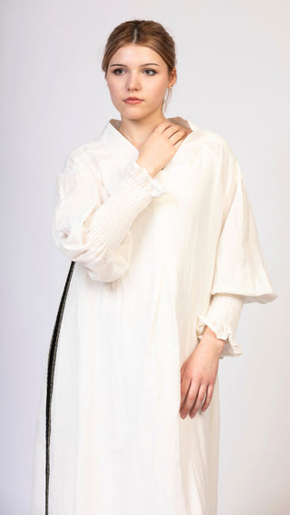 women wearing a modern designer abaya kimono with luxury elements from #Mary and Mary#