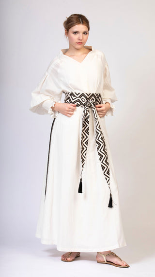 women wearing a modern designer abaya kimono with luxury elements from #Mary and Mary#